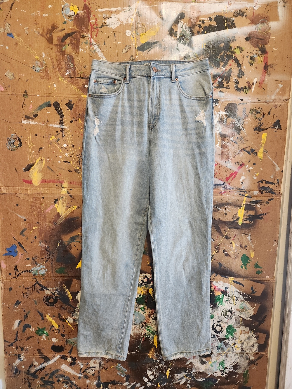 Rewash Light Blue High-Rise Straight Jeans
